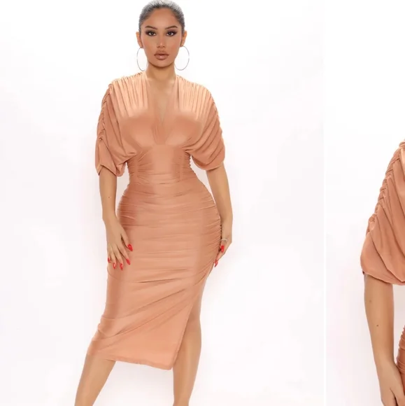 Fashion Nova ruched dress NWT - Picture 5 of 16